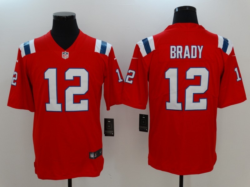 New England Patriots #12 Tom Brady Nike Red Vapor Untouchable Limited Stitched Jersey - Zenithce