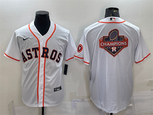 Houston Astros White 2022 World Series Champions Team Big Logo With Patch Cool Base Stitched Jersey - Zenithce