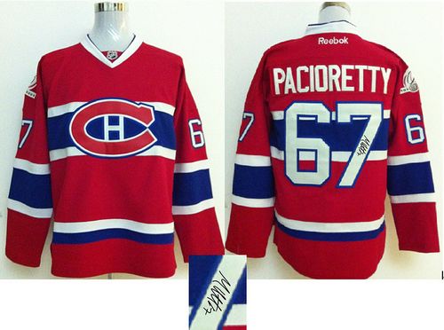 Canadiens #67 Max Pacioretty Red Autographed Stitched Jersey - Zenithce