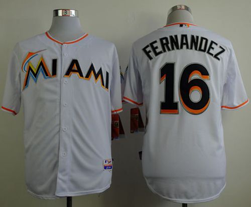 Marlins #16 Jose Fernandez White Cool Base Stitched Jersey - Zenithce
