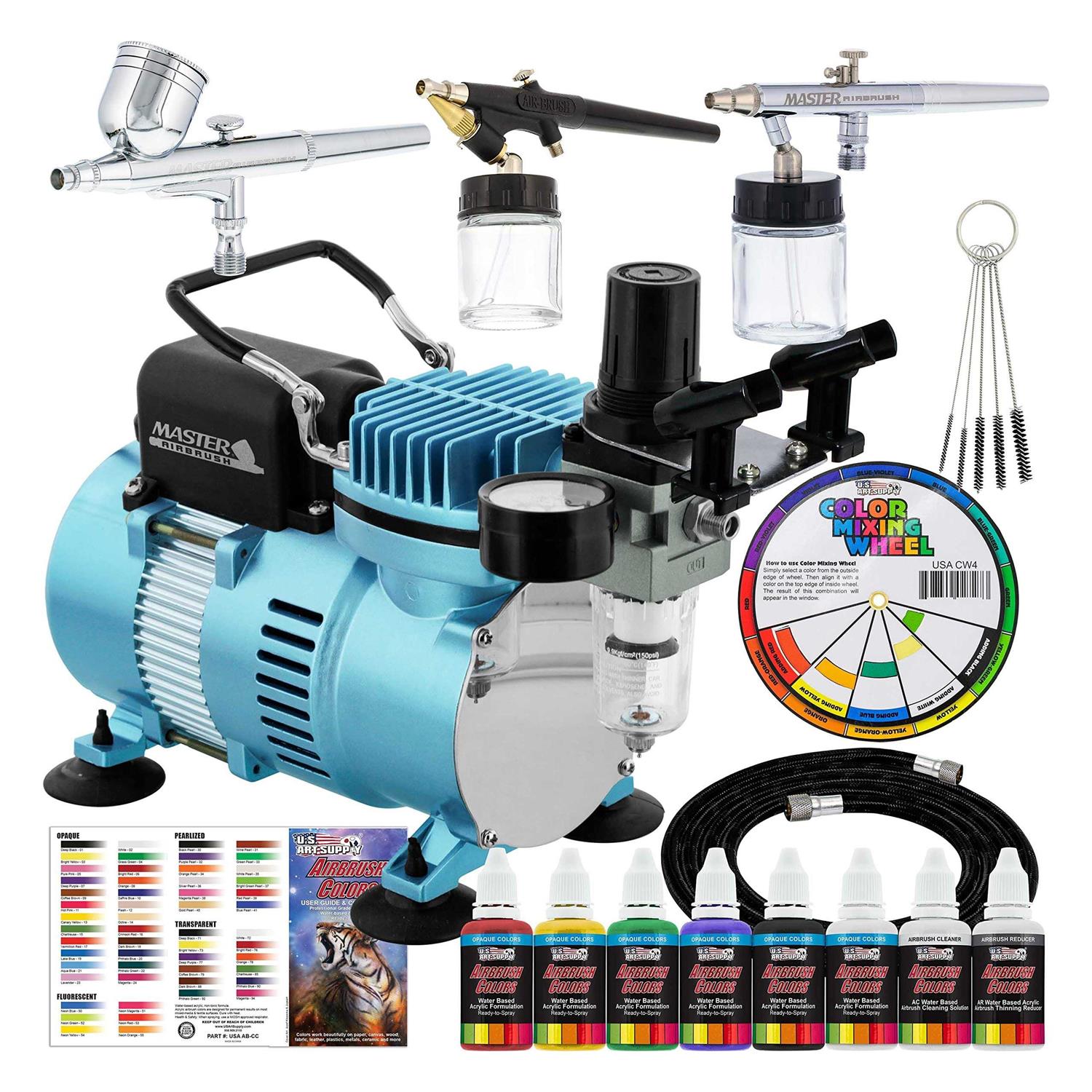 Master Airbrush Premium 6 Foot Nylon Braided Airbrush Hose with 1/8 BSP Size Fittings plus a 1/4 BSP Female to 1/8 BSP Male Fitting Conversion - Zenithce