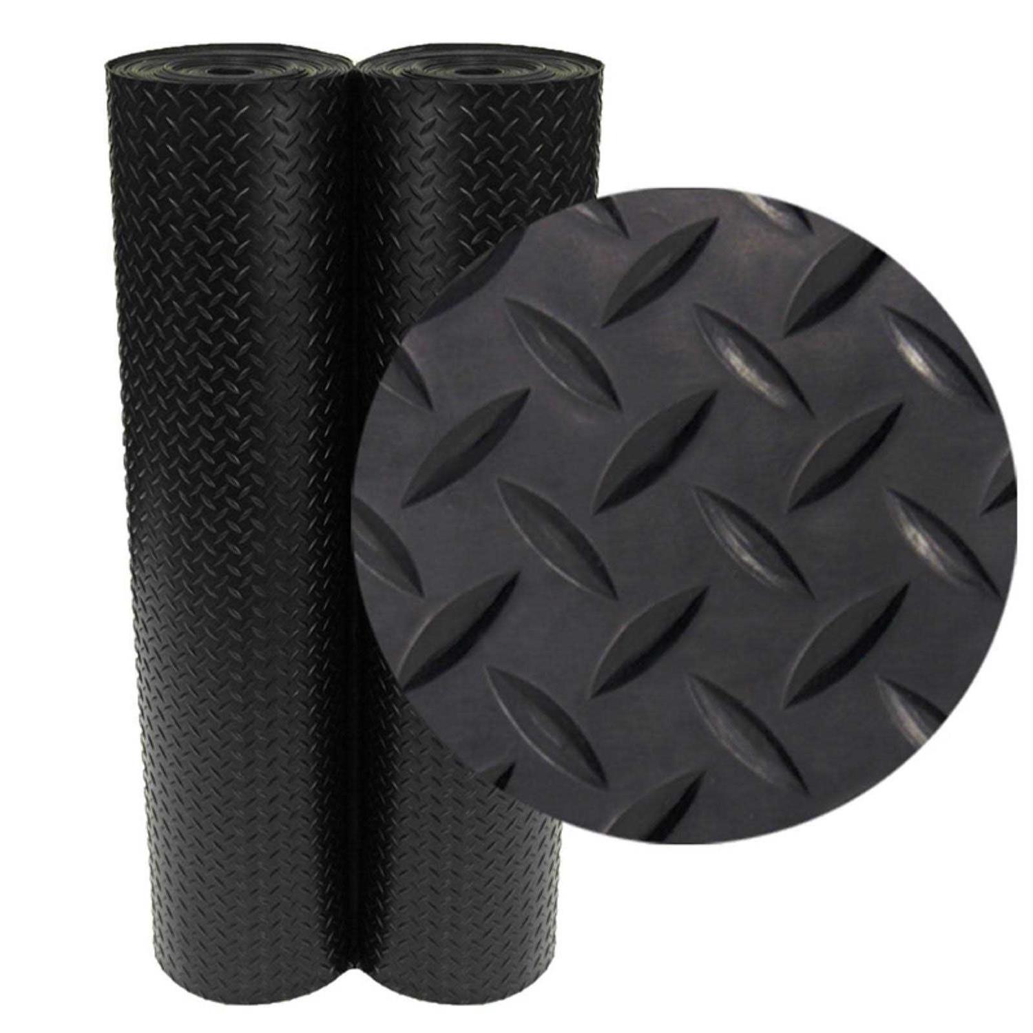 Rubber-Cal Diamond-Plate Rubber Flooring Rolls - Zenithce