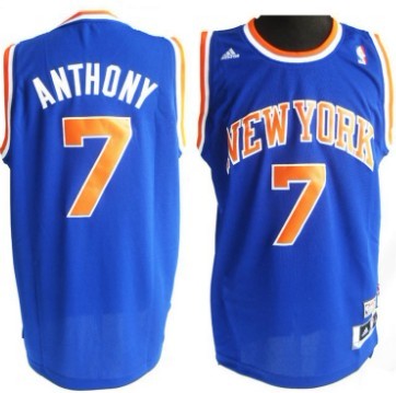 New York Knicks #7 Carmelo Anthony Revolution 30 Swingman Blue Jersey - Zenithce