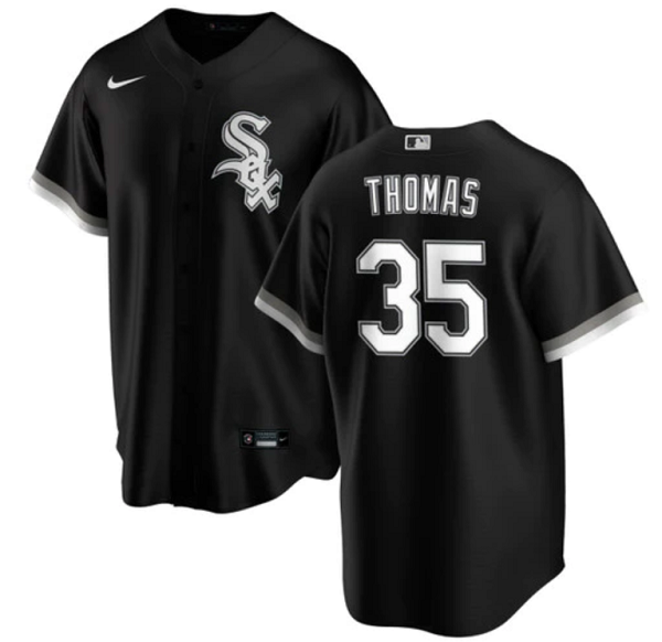 Chicago White Sox #35 Frank Thomas Black Cool Base Stitched Jersey - Zenithce