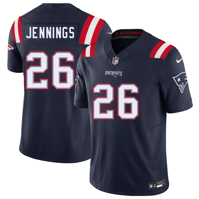 New England Patriots #26 Terrell Jennings Navy 2025 F.U.S.E. Vapor Limited Stitched Jersey - Zenithce