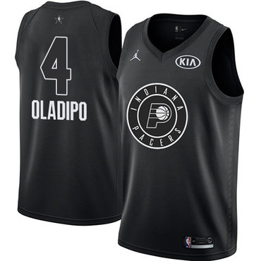 Pacers #4 Victor Oladipo Black Jordan Swingman 2018 All-Star Game Jersey - Zenithce
