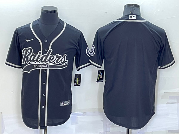 Las Vegas Raiders Blank Black Cool Base Stitched Baseball Jersey - Zenithce