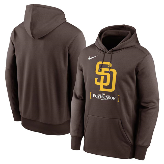 San Diego Padres Brown 2024 Postseason Collection Therma Pullover Hoodie - Zenithce