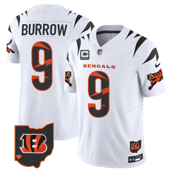 Cincinnati Bengals #9 Joe Burrow White F.U.S.E. With 4-Star C Patch Special Vapor Untouchable Limited Stitched Jersey - Zenithce