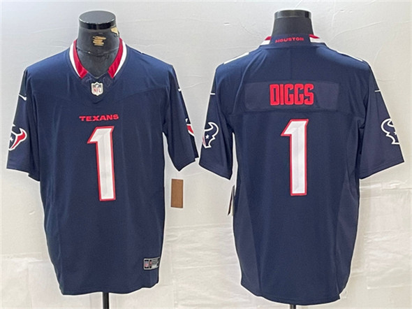 Houston Texans #1 Stefon Diggs Navy F.U.S.E. Vapor Limited Football Stitched Jersey - Zenithce