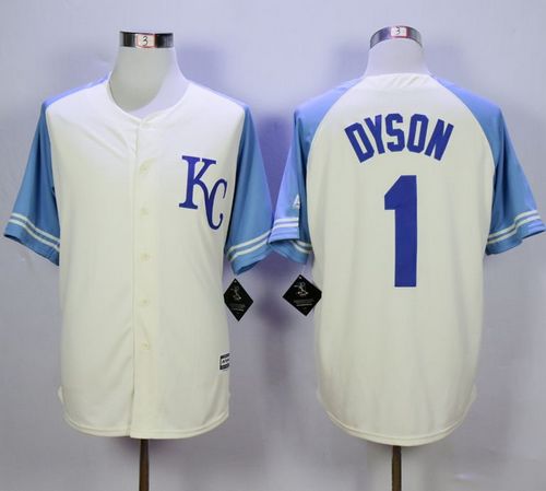 Royals #1 Jarrod Dyson Cream Exclusive Vintage Stitched Jersey - Zenithce