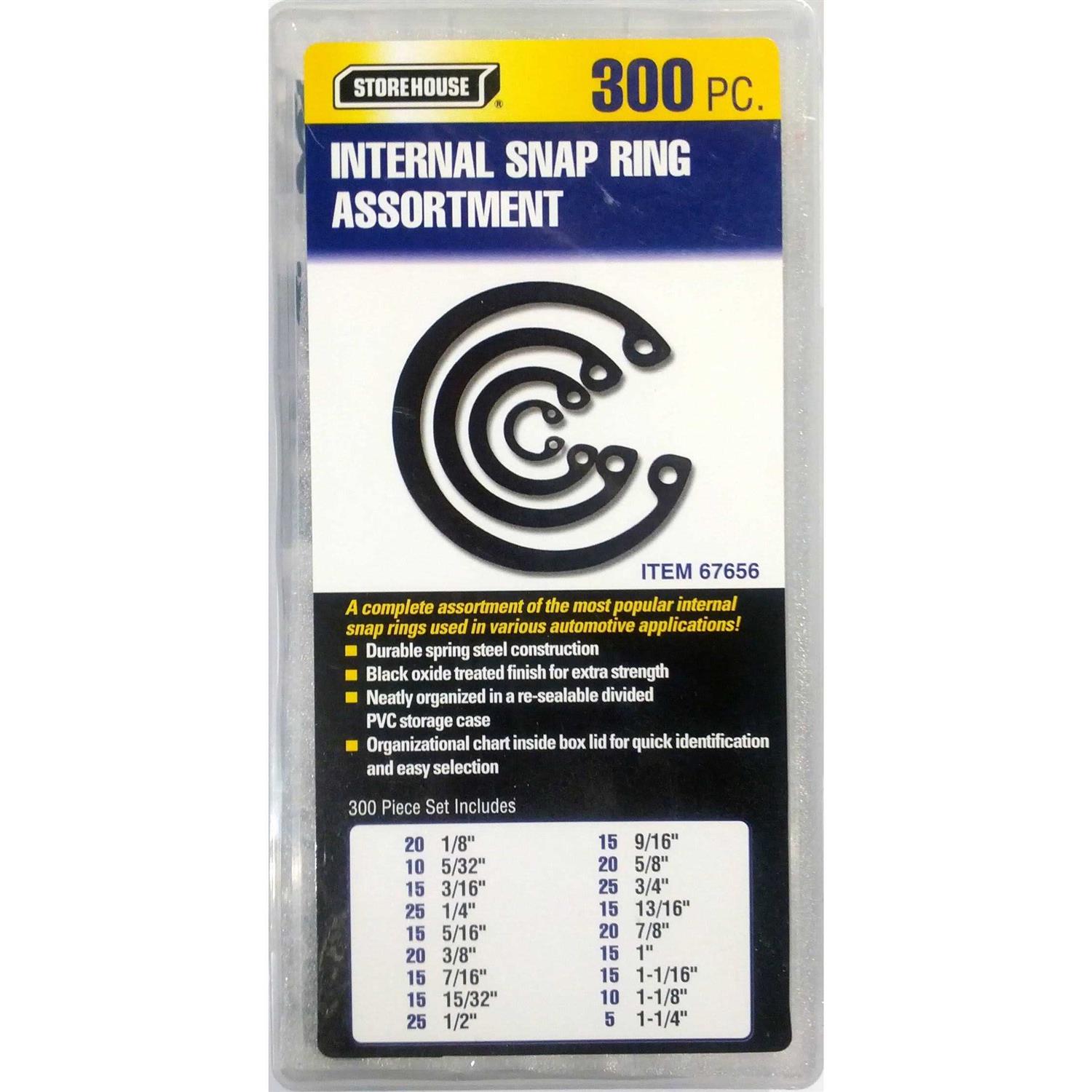 Storehouse 300 Piece External Snap Ring Assortment - Zenithce