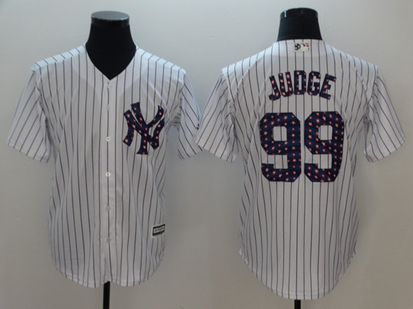 New York Yankees #99 Aaron Judge White 2018 Stars Stripes Cool Base Stitched Jersey - Zenithce