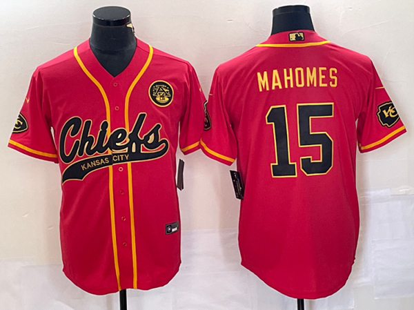 Kansas City Chiefs #15 Patrick Mahomes Red Gold Cool Base Stitched Jersey - Zenithce