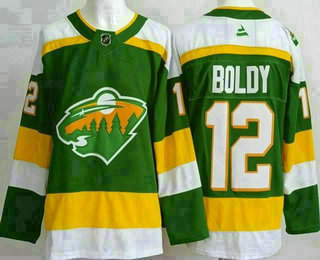 Minnesota Wild #12 Matthew Boldy Green Alternate Authentic Jersey - Zenithce