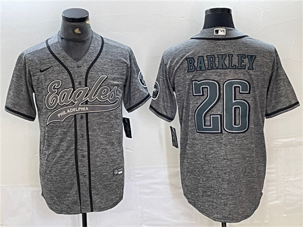Philadelphia Eagles #26 Saquon Barkley Gray Cool Base Stitched Jersey - Zenithce