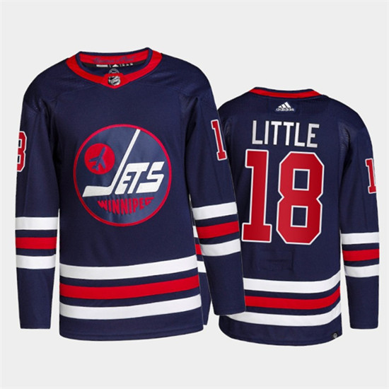 Winnipeg Jets #18 Bryan Little 2021 22 Navy Stitched Jersey - Zenithce