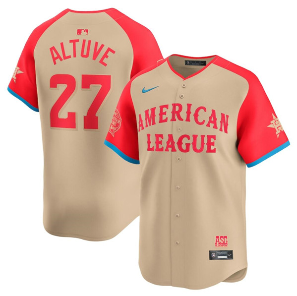 American League #27 Jose Altuve Cream 2024 All-Star Limited Stitched Jersey - Zenithce
