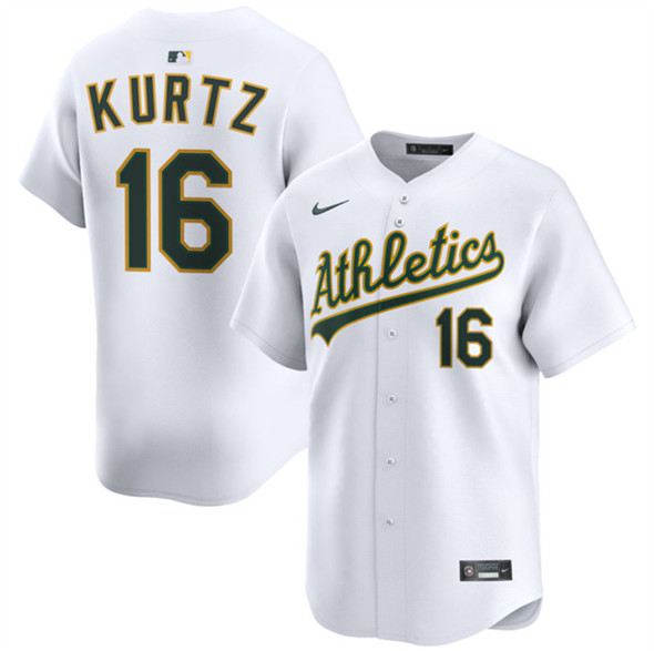 Oakland Athletics #16 Nick Kurtz White 2024 Home Limited Stitched Jersey - Zenithce