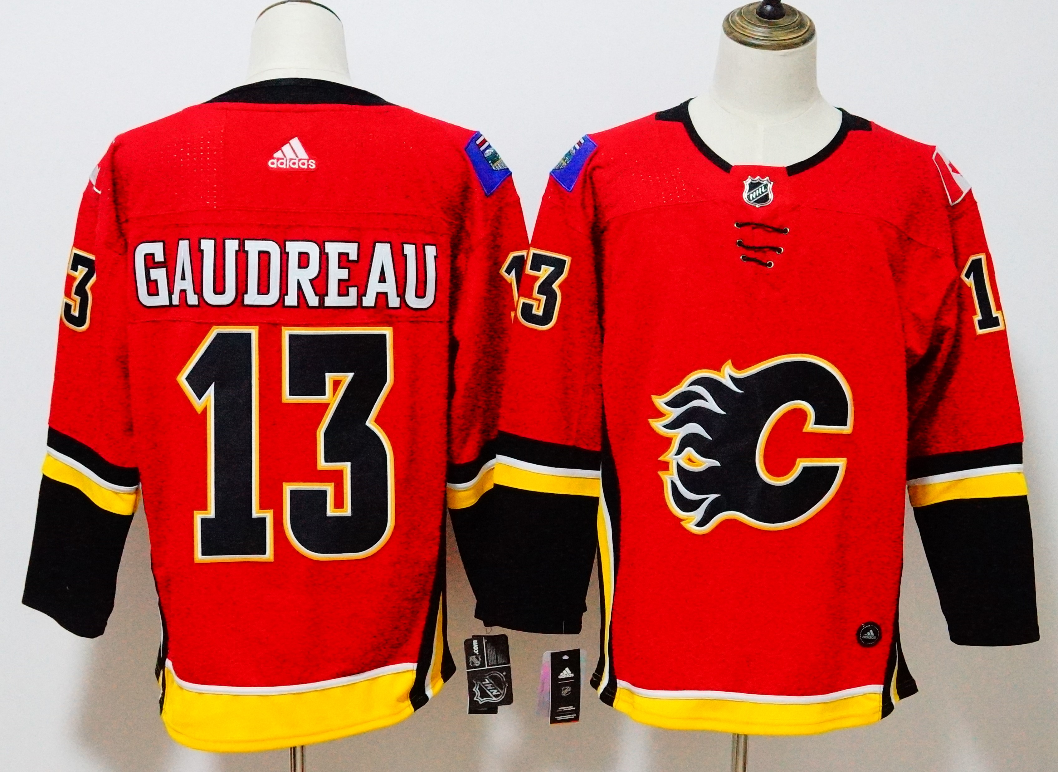 Calgary Flames #13 Johnny Gaudreau Red Stitched Adidas Jersey - Zenithce