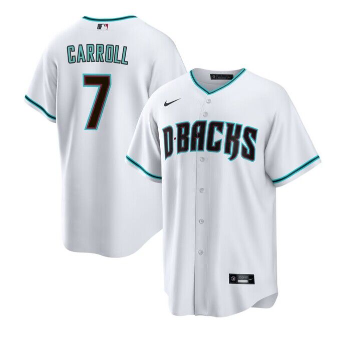 Arizona Diamondbacks #7 Corbin Carroll White Cool Base Stitched Jersey - Zenithce