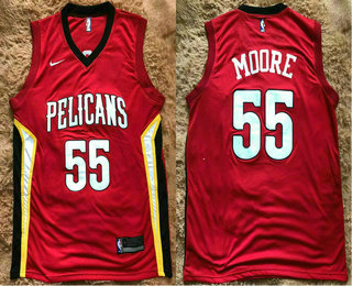 New Orleans Pelicans #55 E'Twaun Moore New Red 2017-2018 Swingman Stitched Jersey - Zenithce