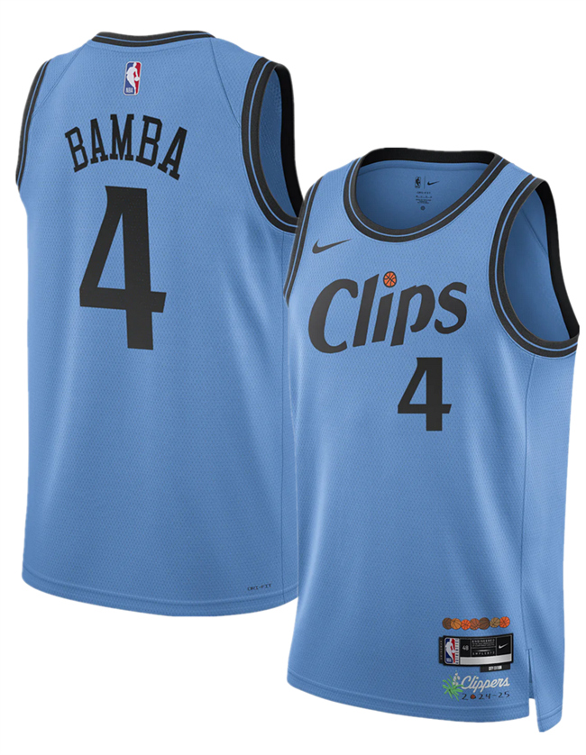 Los Angeles Clippers #4 Mo Bamba Light Blue 2024-25 CityEdition Stitched Jersey - Zenithce