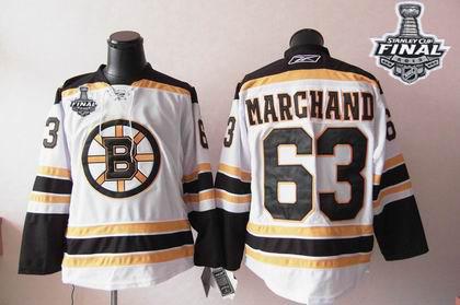 Bruins Stanley Cup Finals Patch #63 Brad Marchand White Stitched Jersey - Zenithce