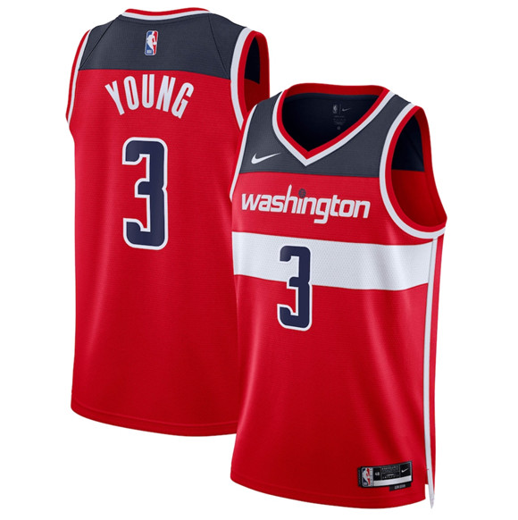 Washington Wizards #3 Trae Young Red Icon Edition Stitched Jersey - Zenithce