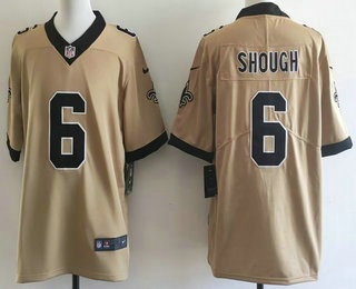 New Orleans Saints #6 Tyler Shough Limited Gold Alternate Vapor Jersey - Zenithce