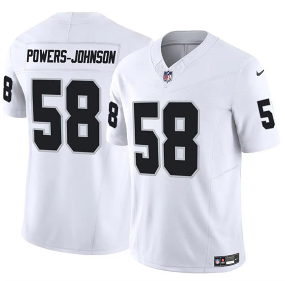 Las Vegas Raiders #58 Jackson Powers-Johnson White 2025 F.U.S.E. Vapor Untouchable Limited Stitched Jersey - Zenithce