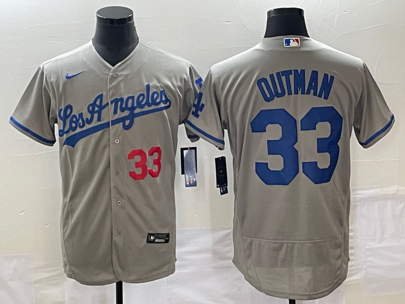 Los Angeles Dodgers #33 James Outman Gray Flex Base Stitched Jersey - Zenithce
