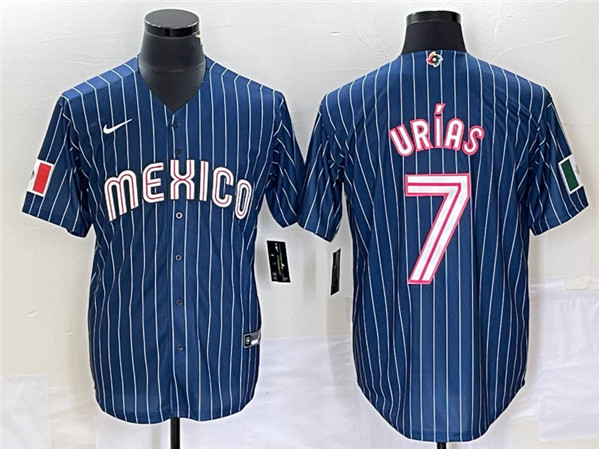 Mexico #7 Julio Urías 2023 Navy World With Patch Classic Stitched Jersey - Zenithce