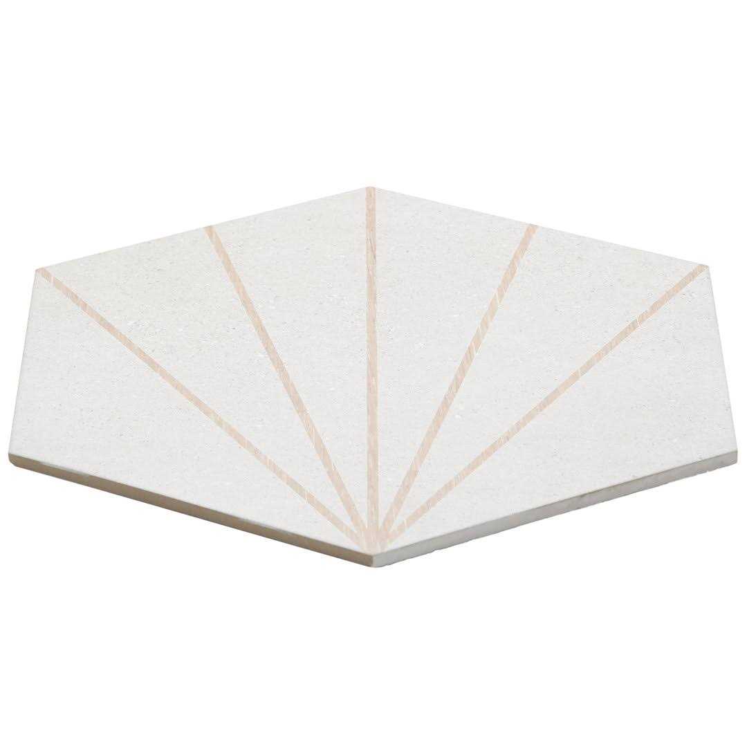 Ivy Hill Tile Klyda Beams 12.6 in. x 14.5 in. Matte Hexagon Porcelain Floor and Wall Tile - Zenithce