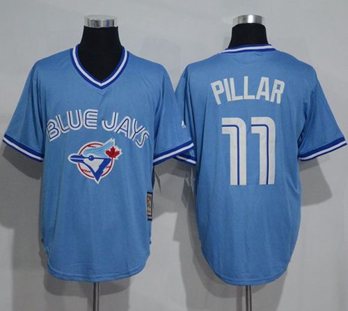 Blue Jays #11 Kevin Pillar Light Blue Cooperstown Throwback Stitched Jersey - Zenithce