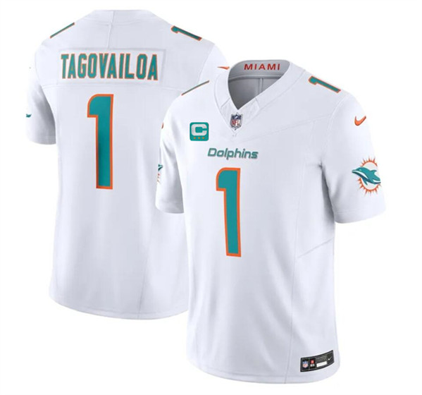 Miami Dolphins #1 Tua Tagovailoa White 2024 F.U.S.E. With 3-Star C Patch Vapor Limited Stitched Jersey - Zenithce