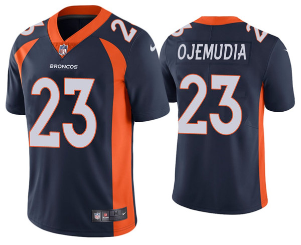 Denver Broncos #23 Michael Ojemudia Navy Vapor Untouchable Limited Stitched Jersey - Zenithce