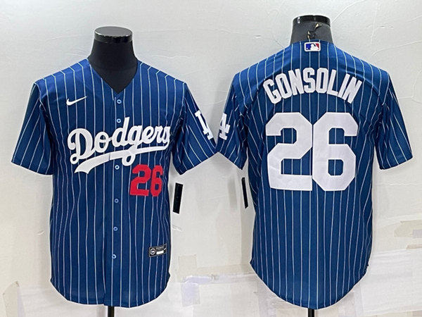 Los Angeles Dodgers #26 Tony Gonsolin Navy Cool Base Stitched Baseball Jersey - Zenithce
