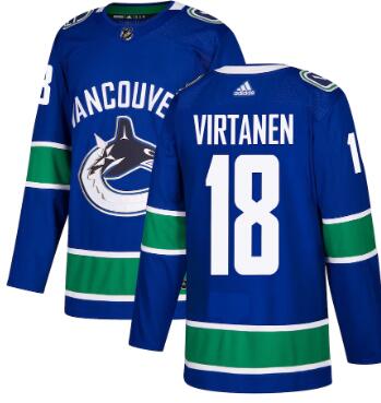Vancouver Canucks #18 Jake Virtanen Blue Stitched Adidas Jersey - Zenithce