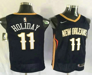 New Orleans Pelicans #11 Jrue Holiday New Navy Blue 2017-2018 Swingman Stitched Jersey - Zenithce