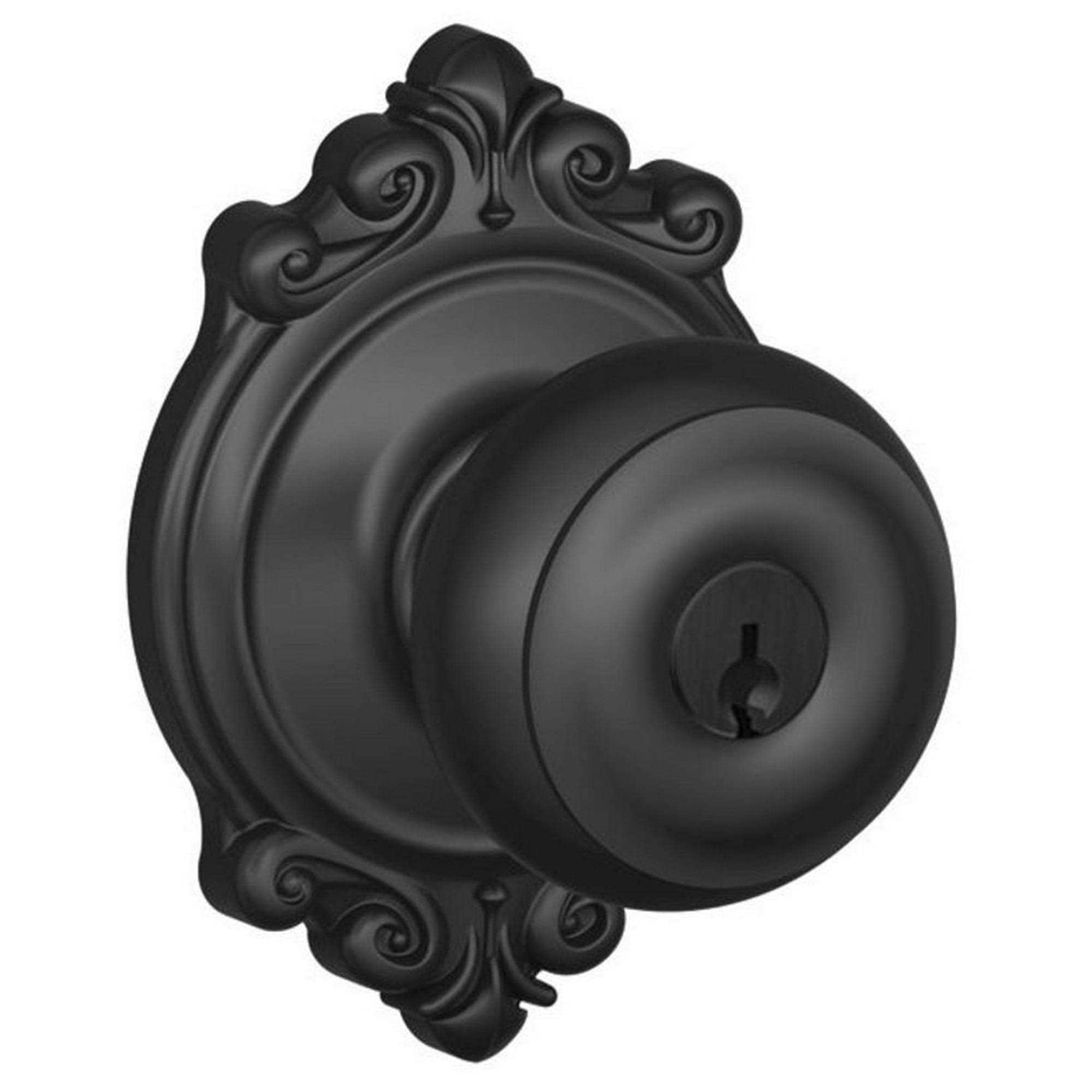 Schlage F51-GEO-BRK Georgian Keyed Entry Panic Proof Door Knob - Zenithce