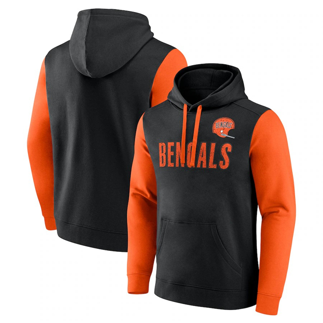 Cincinnati Bengals Black Orange Fleece Pullover Hoodie - Zenithce