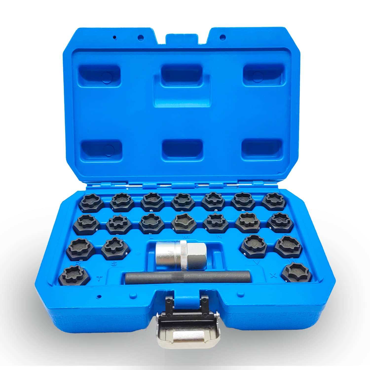 JEUCLEL 22PCS Wheel Locking Nut Key Kit Compatible Wheel Lock Nut Scoket Adapter Set - Zenithce