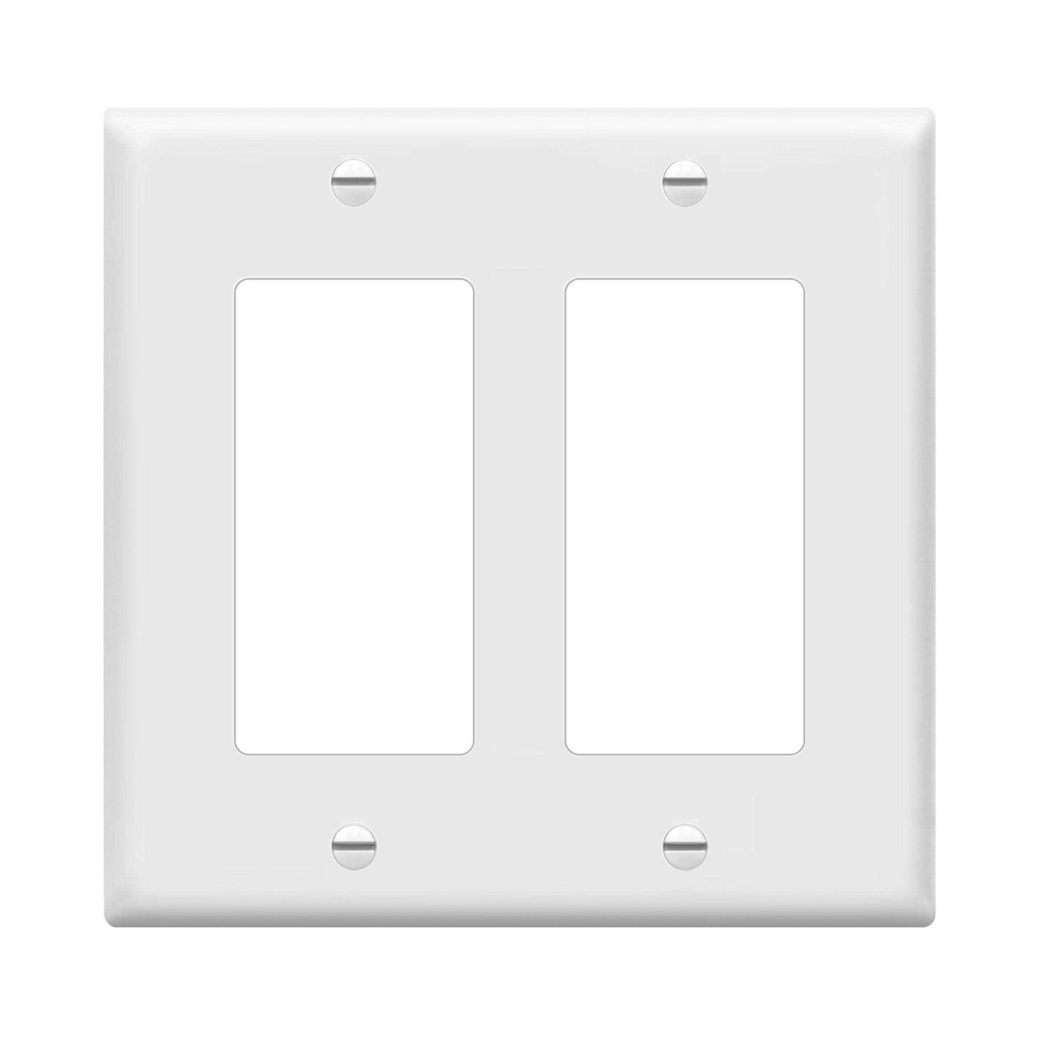Enerlites 2-Gang Decorator Outlet/Blank Combination Wall Plate 880131-W - Zenithce