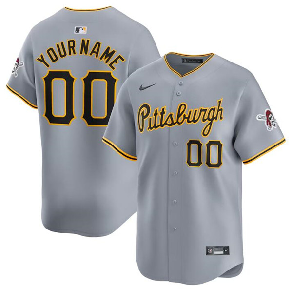 Pittsburgh Pirates Custom Gray Away Limited Stitched Jersey - Zenithce
