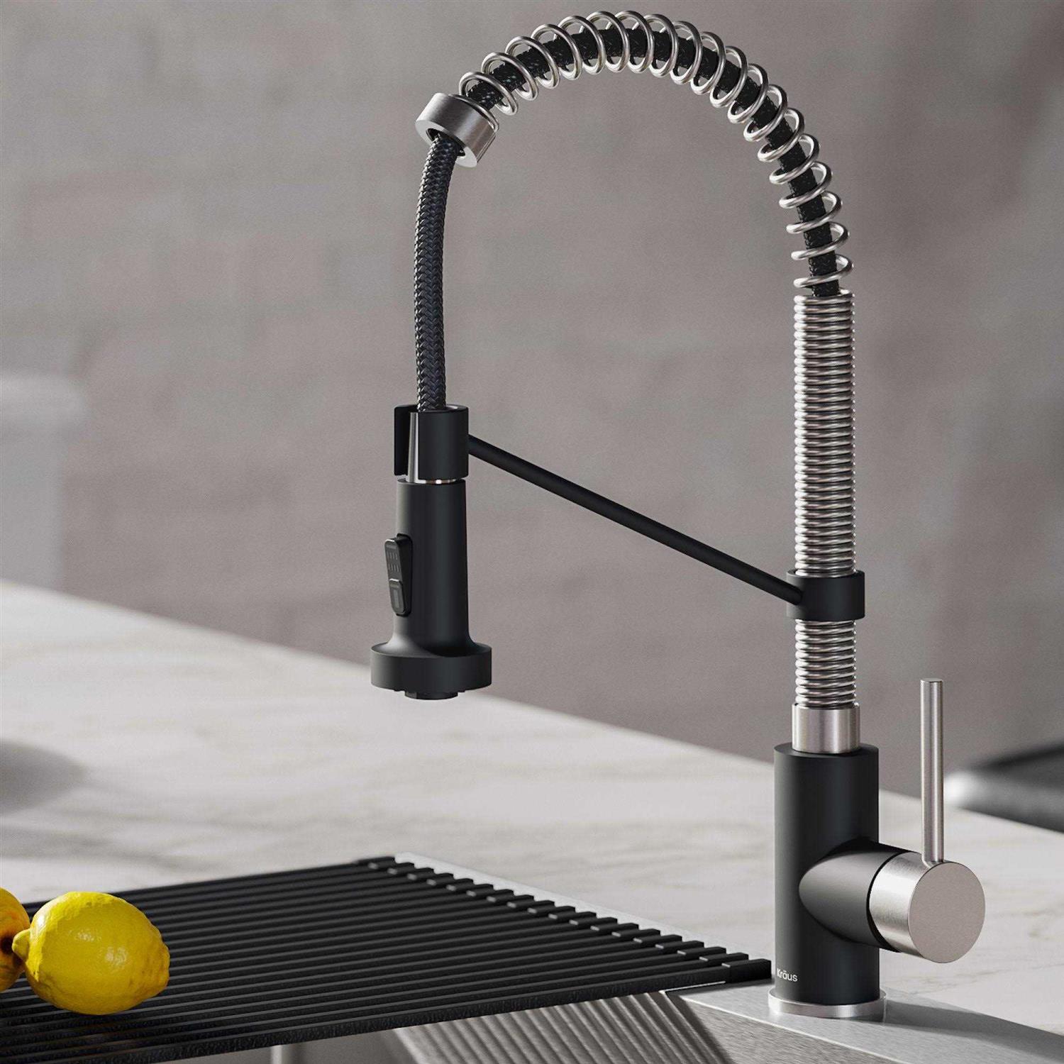 Kraus Bolden Single Handle 18-Inch Commercial Kitchen Faucet with Dual Function Pull-Down Sprayhead KPF-1610 - Zenithce