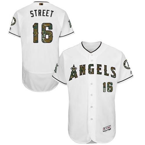 Angels Of Anaheim #16 Huston Street White Flexbase Authentic Collection 2016 Memorial Day Stitched Jersey - Zenithce