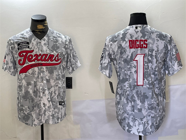 Houston Texans #1 Stefon Diggs 2024 Arctic Camo Salute To Service Stitched Jersey - Zenithce