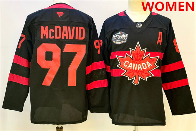 Canada #97 Connor McDavid Black 2025 4 Nations Face-Off Premium With A Patch Stitched Jersey - Zenithce