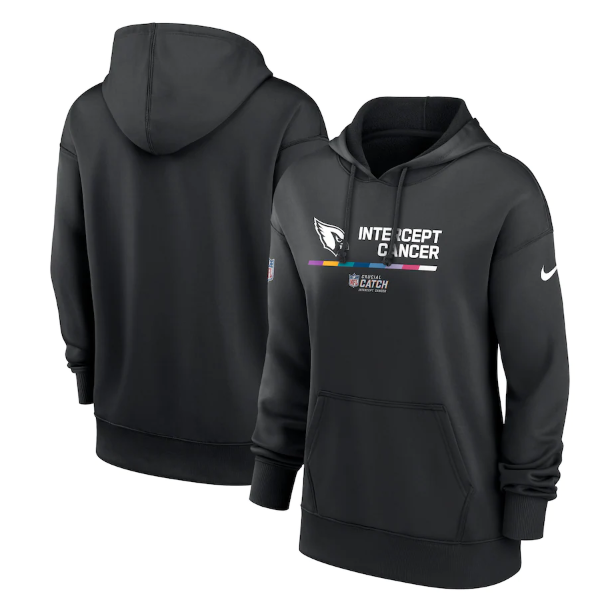 Women's Arizona Cardinals 2022 Black NFL Crucial Catch Therma Performance Pullover Hoodie(Run Small) - Zenithce
